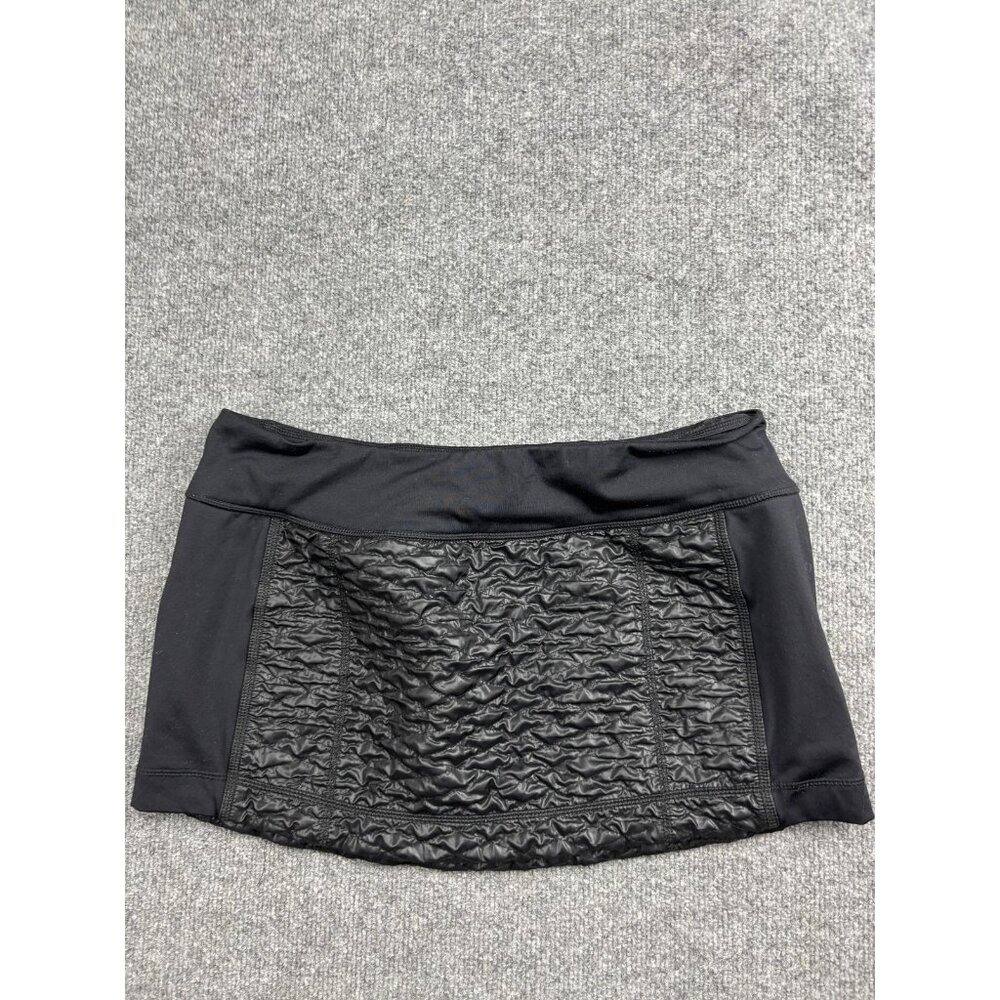 Zella Skirt Womens Large Black Quilted Athletic‎ Running Pull On Zip Pocket Gym